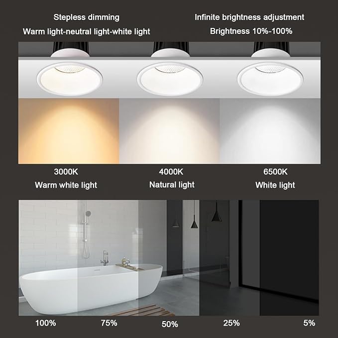 Round LED Bathroom Mirror with Light, Round Bathroom Mirror with LED Lights and - Image 3