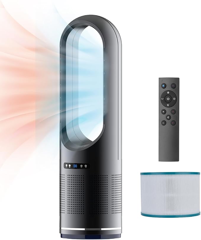 3 IN 1 Tower Fan, 31.5Inch Cooling & Heating Bladeless Fan by Faryuan