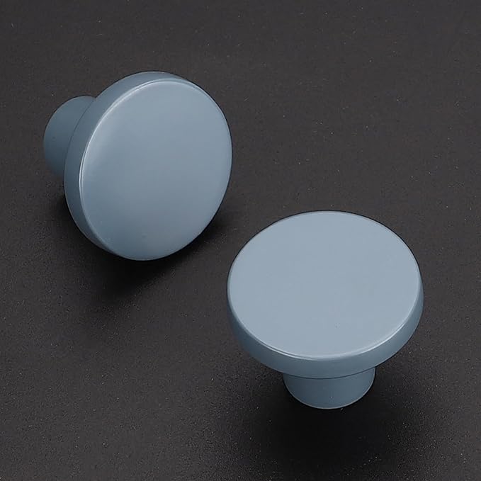 Ravinte 1 Pack Cabinet Knobs Light Blue Kitchen Cabinet Knobs Round Dresser Drawer Pulls Closet Door Pulls 1-1/5 Inch