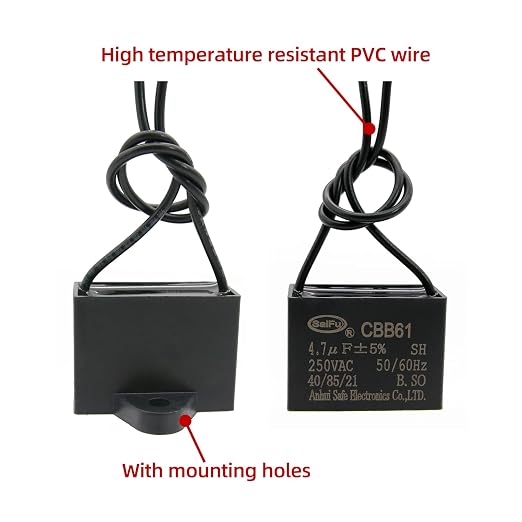 CBB61 Capacitor 4.7uf 250V AC Ceiling Fan 2 Wire 50/60Hz - Image 3