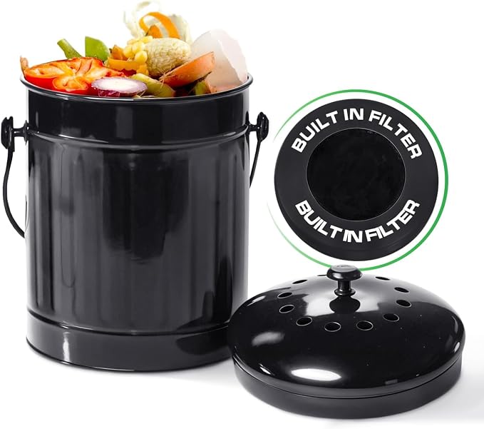 Plexon Black Metal Compost Bin by Plexon