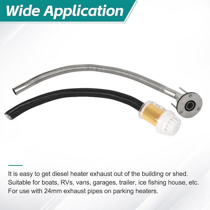 24mm Stainless Steel Exhaust Pipe Air Intake Filter and Pipe Double Wall - Image 6