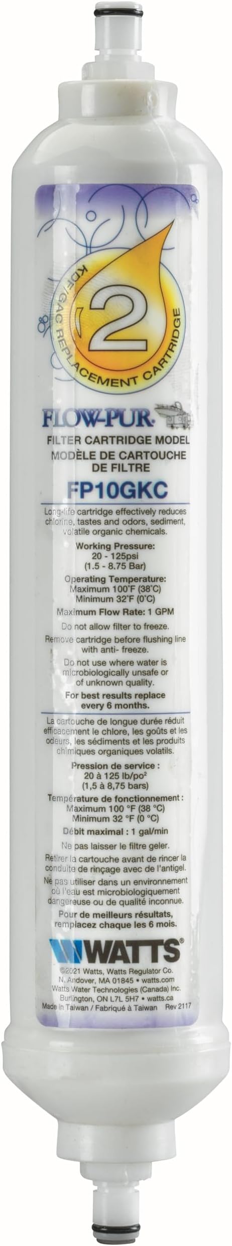 Flow-Pur GAC/KDF RV 10 IN Inline Filter by WattsPremier