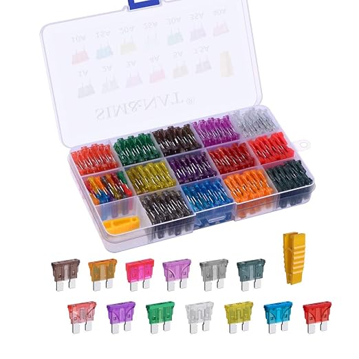 130PCS Standard Blade Car Fuse Assortment, SIM&NAT 1A 2A 3A 4A 5A 7.5A 10A 15A by SIM%26NAT