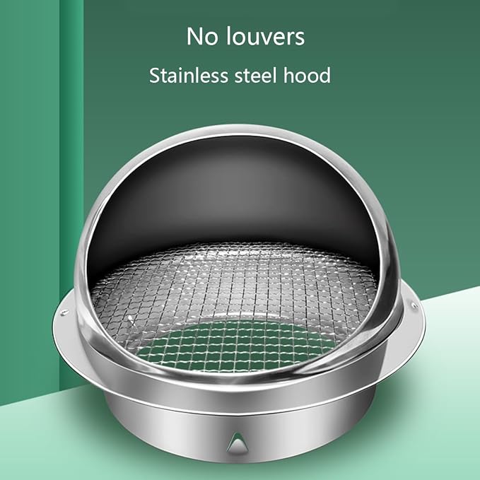 304 Stainless Steel Range Hood Exhaust Pipe, Weatherproof Cap, Exterior Wall - Image 2
