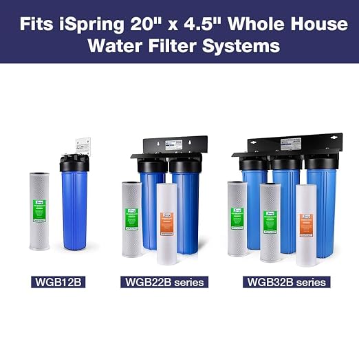 iSpring FC25B Whole House Water Filter, CTO Carbon Block, 20” x 4.5” - Image 3