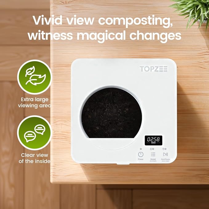 TOPZEE Electric Compost Bin for Kitchen - 3L Countertop Composter - Image 6