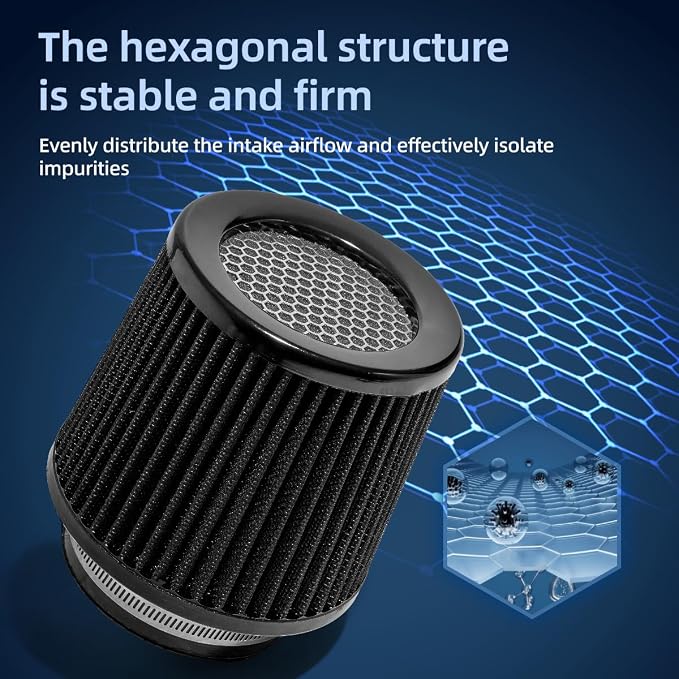 3" 3.5" 4" Inlet Car Replacement Cold Air Intake Filter 76mm 89mm 102mm 3 Sizes - Image 2