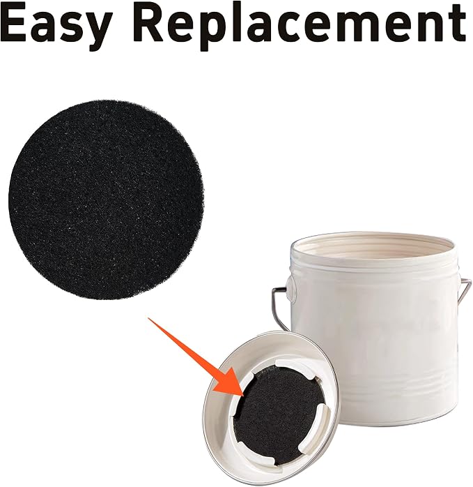 6PCS 6.7” Round Compost Bin Charcoal Filters, 0.4” Thick Activated Carbon - Image 6