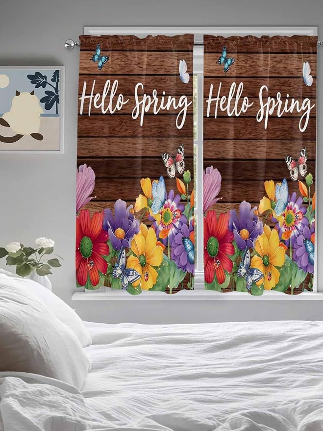Spring Flowers Living Room Curtains 72 Inches length, Watercolor Farmhouse - Image 5
