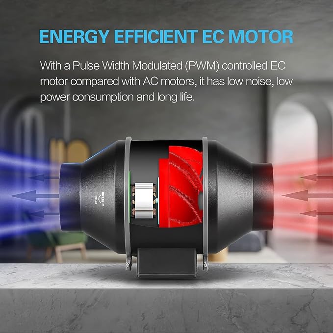iPower 4" Smart Inline Duct Fan - Image 4