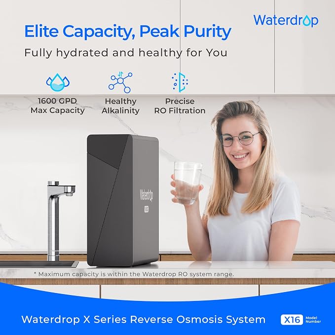 Waterdrop X16-Alkaline Reverse Osmosis Water Filter, NSF/ANSI 42&58&372 - Image 2