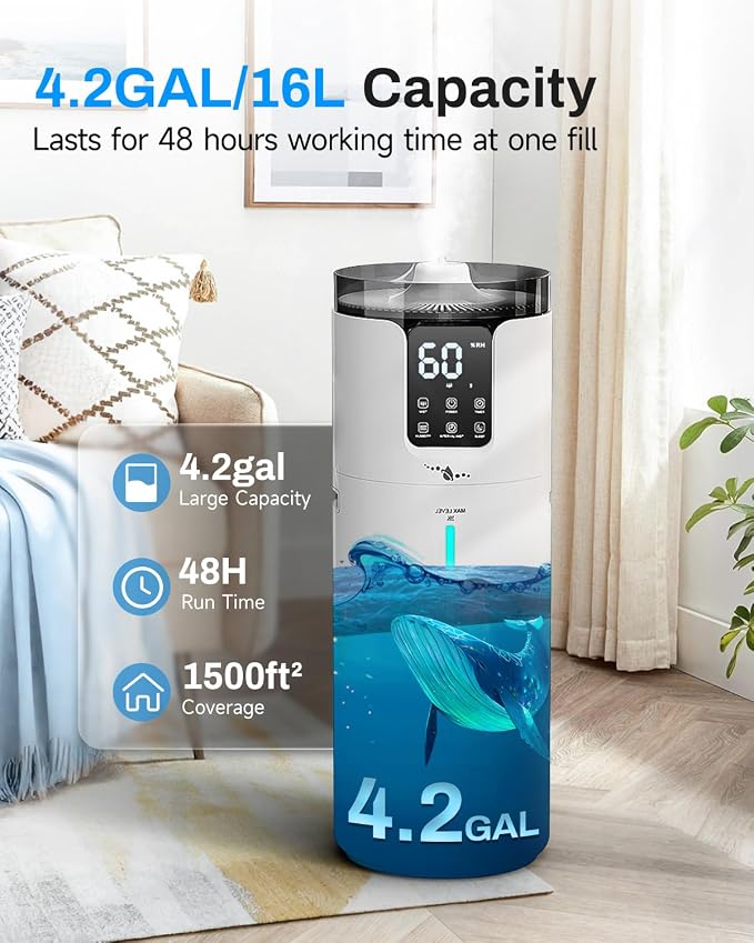 Lacidoll 16L Smart Humidifier large room, Whole house Humidifier - Image 3
