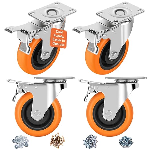 Caster Wheels, Swivel Plate Caster, No Marks Castor Wheels by ATrustedCasterWheelsBrand