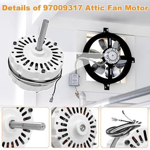 showingo 5" Diameter 97009317 Attic Fan Motor Compatible - Image 3