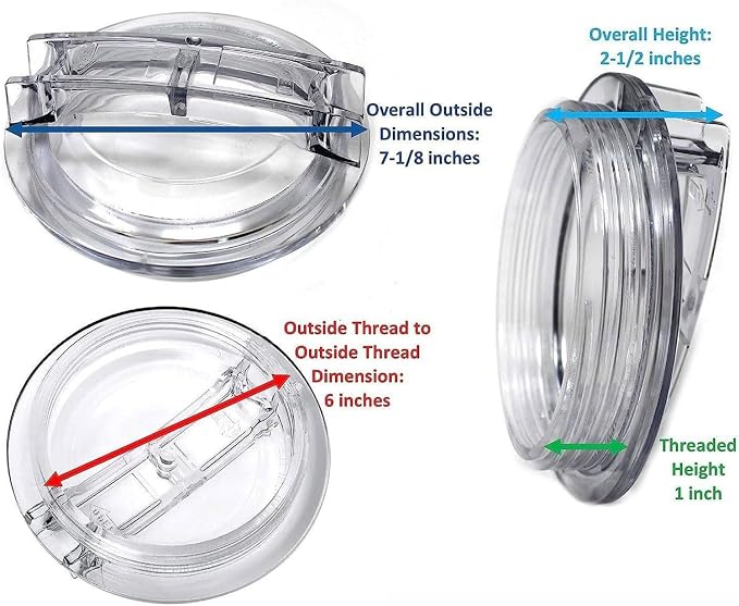 Pool Lid Replacement Thread Strainer Cover Pool Leaf Trap Sand Filter Acrylic - Image 4