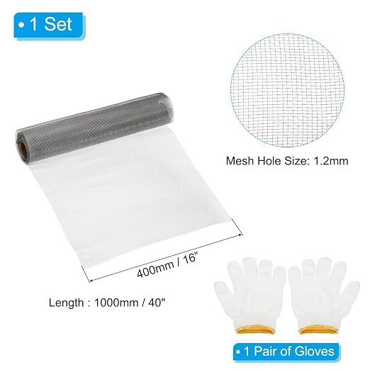PATIKIL 40" L x 16" W Woven Wire Mesh, 18 Mesh 304 Stainless Steel Air Vent - Image 2