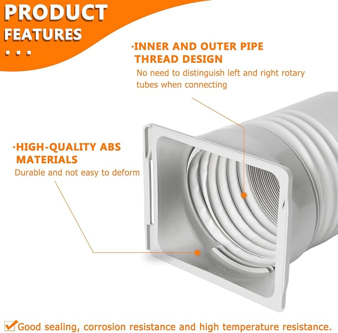 Portable Air Conditioner Square Exhaust Hose Coupler 5.9 Inch Square to Round - Image 3