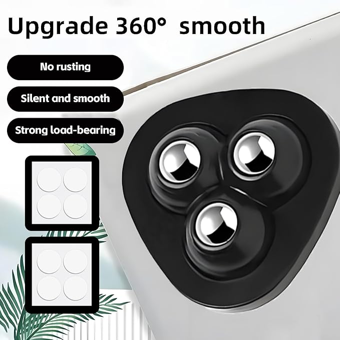 Appliance Slider, 8 Pack Self Adhesive Mini Caster Wheels, Appliance Rollers - Image 3