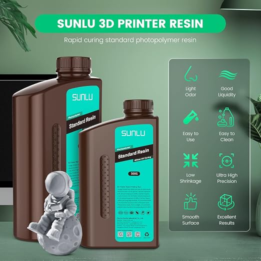 SUNLU 3D Printer Resin 1kg, Fast Curing Standard 3D Resin - Image 2
