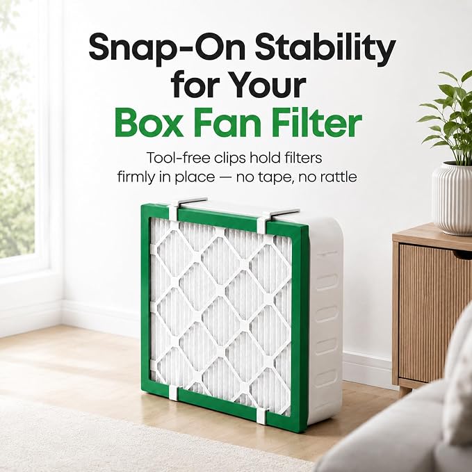 Updated Box Fan Filter Clips for 20 Inch Box Fan, Reusable Air Filter Holder - Image 9