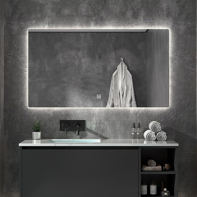 500 X800 mm Illuminated Backlit LED Bathroom Mirror, Wall Mounted Multifunction by JSLJDM