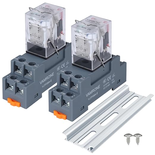 2PCS Electromagnetic Power Relay, 8-Pin 10A 12 AC Relay Coil by VAMRONE