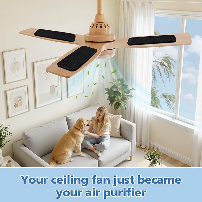20 PCs Ceiling Fan Filters for Blades, Activated Carbon Fan Blade Air Filters - Image 5