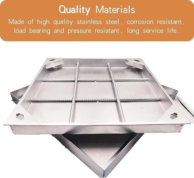 C Class 20x20 Invisible Stainless Steel Manhole Cover and Frame - Image 3