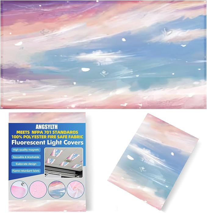 Fluorescent Light Covers -1PCS 4x2 Feet Classroom Covers by ANGSYLTH