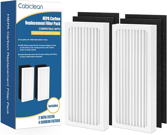2 Pack 04383 04384 Replacement Filter Compatible by Cabiclean