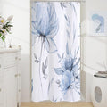 Small Stall Boho Watercolor Floral Shower Curtain 36 x 72, Blue and Grey Ink Painting Style Flower Shower Curtains for Chic Elegant Bathroom, Artistic Narrow Half Size Shower Curtain