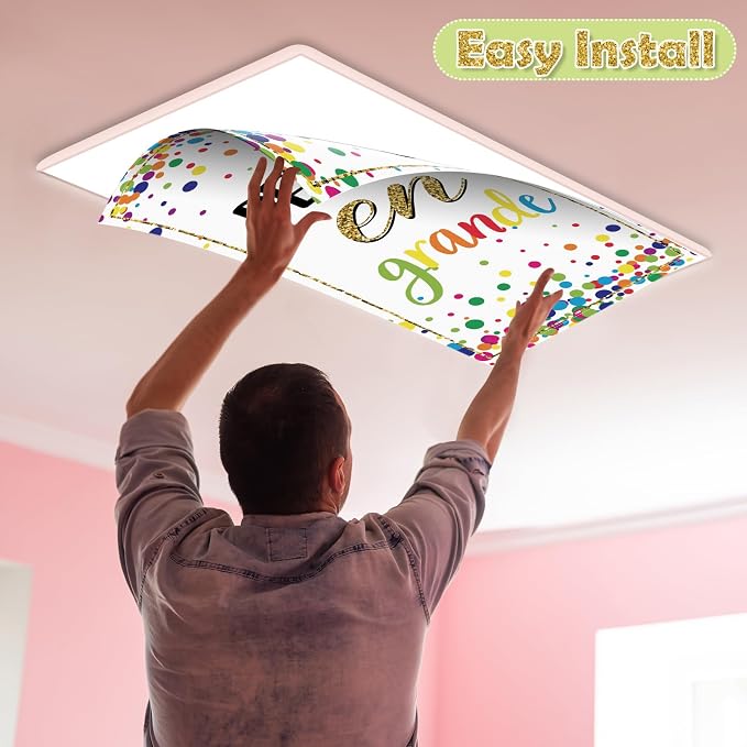 8Pcs Fluorescent Light Covers for Classroom Ceiling Lights, 4 x 2 Feet - Image 4