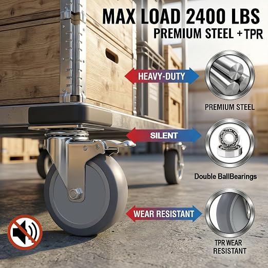 5 Inch Stainless Steel Caster Wheels - Image 4