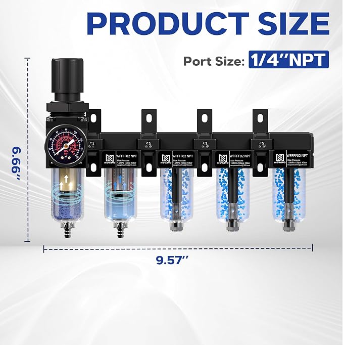 NEWPO 1/4'' NPT 5 Stage Air Dryer - Image 2