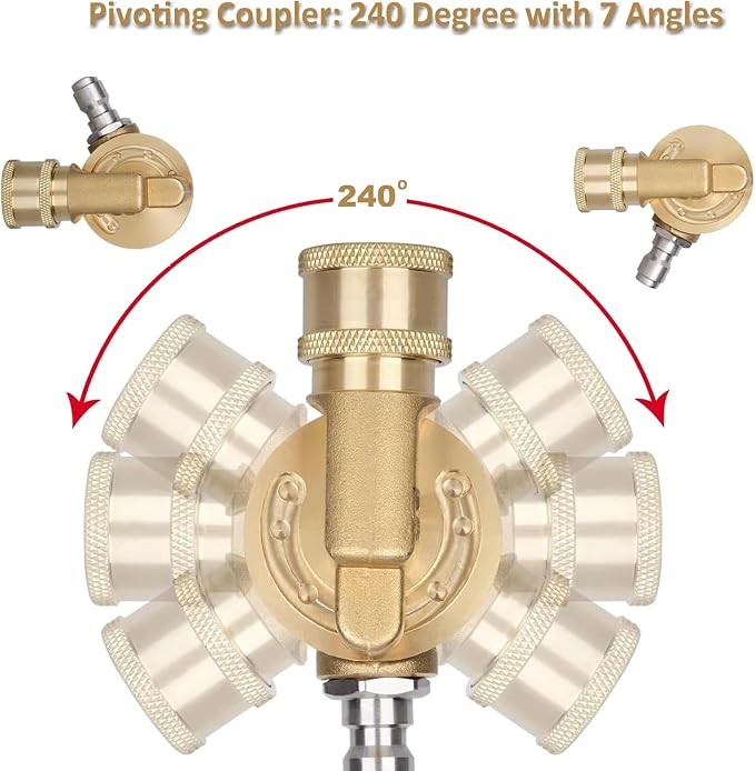 Lucstar Radiator Cleaning Wand Accessories, Quick Connect Pivoting Coupler - Image 3