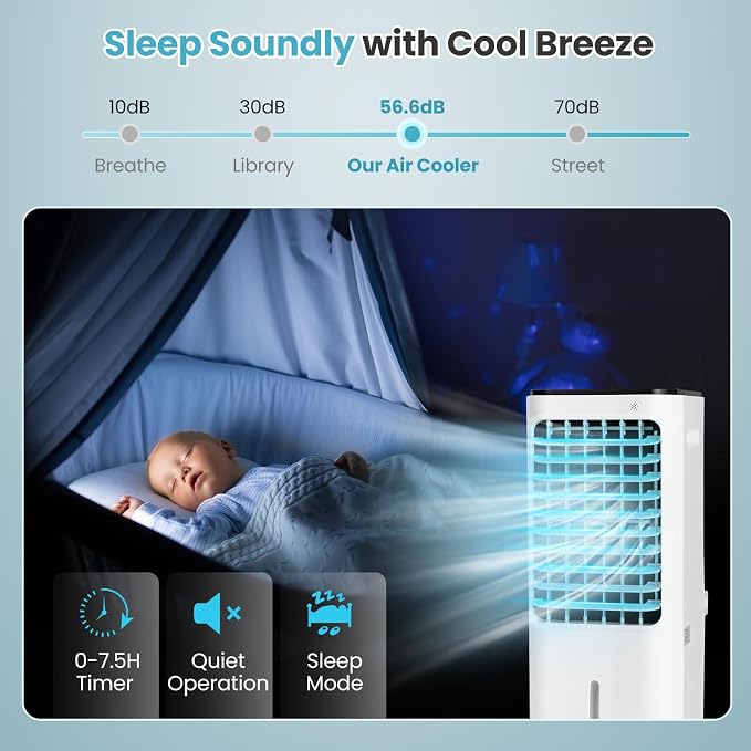 KOTEK 4-In-1 Evaporative Air Cooler, Portable AC Fan - Image 5
