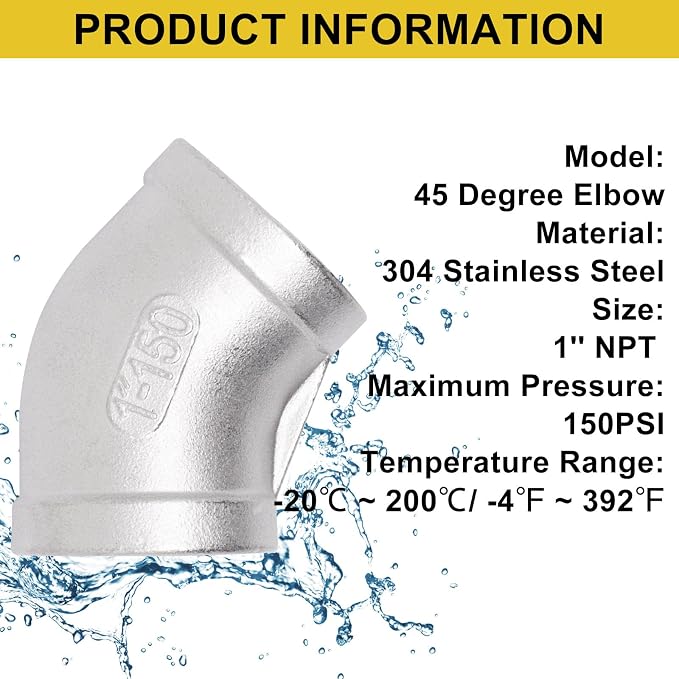 45 Degree Elbow 1PCS, Connector Coupler Apply to Outdoor/Garden/Industrial - Image 3