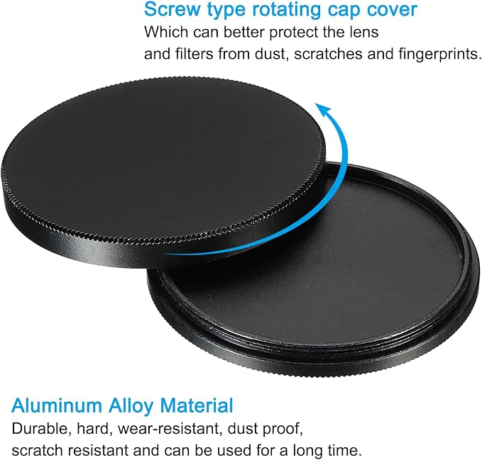 PATIKIL 52mm Lens Cap, Camera Lens Cap Cover Universal Lens Filter Stack Cap - Image 4
