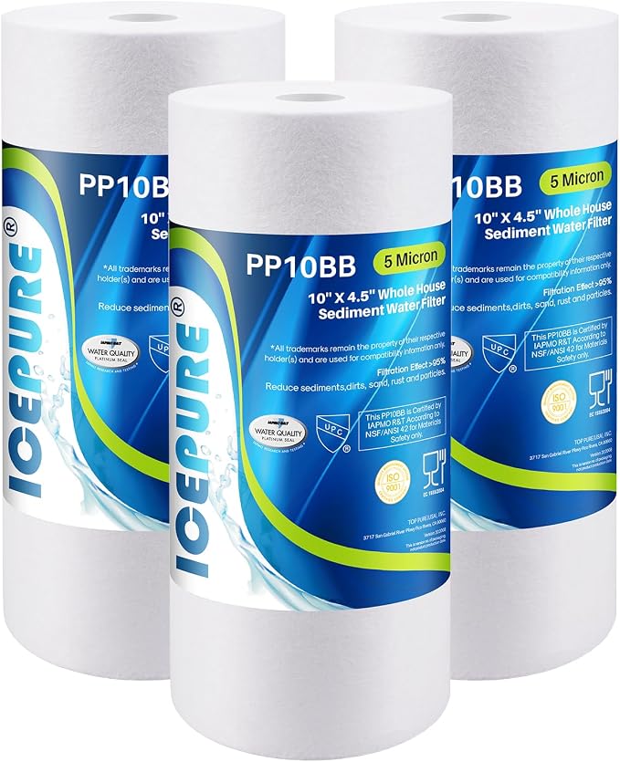 ICEPURE PP10BB 5 Microns 10" x 4.5" Whole House Sediment Water Filter by ICEPURE