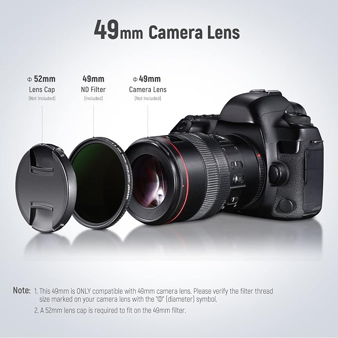 NEEWER 49mm HD Variable ND Filter ND2-ND32 No X Cross/Optical Glass/30 Layer - Image 7