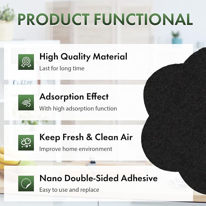 ENLOY 7.2 Inch Universal Trash Can Charcoal Filters Replacements, Absorbing - Image 5