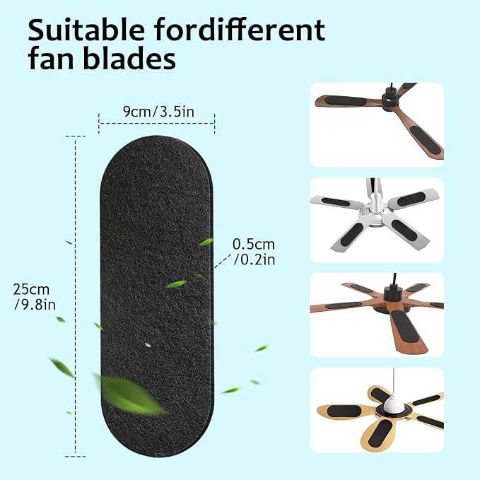 15pcs Ceiling Fan Filters for Blades Easy-Stick Strong Fixity Activated Coconut - Image 5