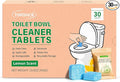 Toilet Bowl Cleaner Tablets 30 Big Pack Fast Dissolve Plastic-free Septic Safe Deodorize Remove Rust Stains, Hard Water Ring Remover, Toilet Cleaning