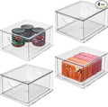 iDesign Stackable Storage Drawer for Fridge, Pantry, or Under Sinks, Set of 4, Clear, Made in USA