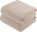 KinHwa Microfiber Bath Towel Large Bathroom Towel Absorbent Shower Towels Soft Bath Towels Large Size for Women Men Ideal for Spa, Swimming, Pool Beige 2 Pack 30inch x 60inch