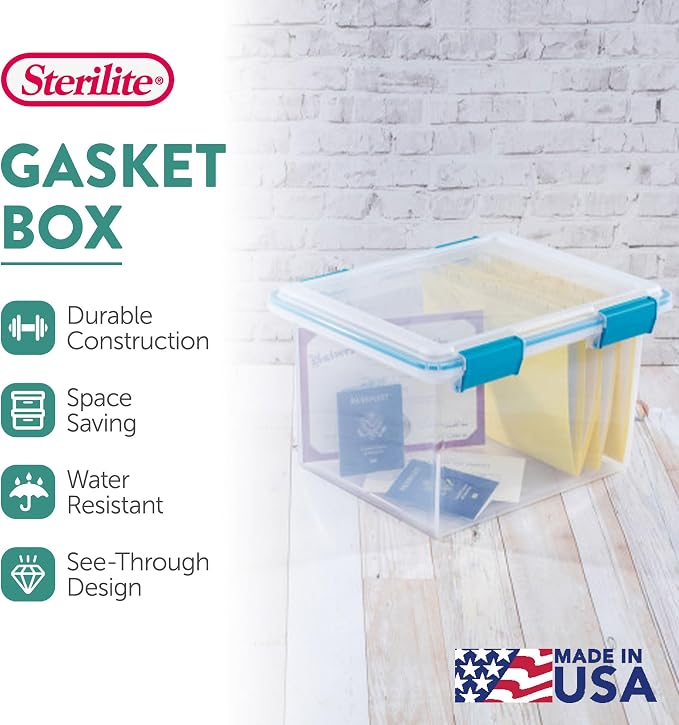 Sterilite 8-Pack Gasket Box, Weather-Resistant Storage Bins - Image 3