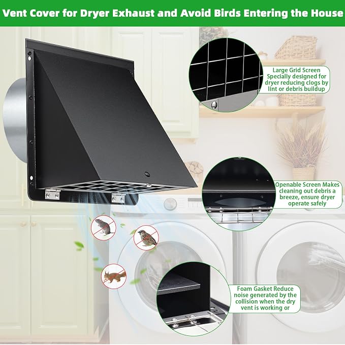 3 Inch Dryer Vent Cover Outside - Image 3