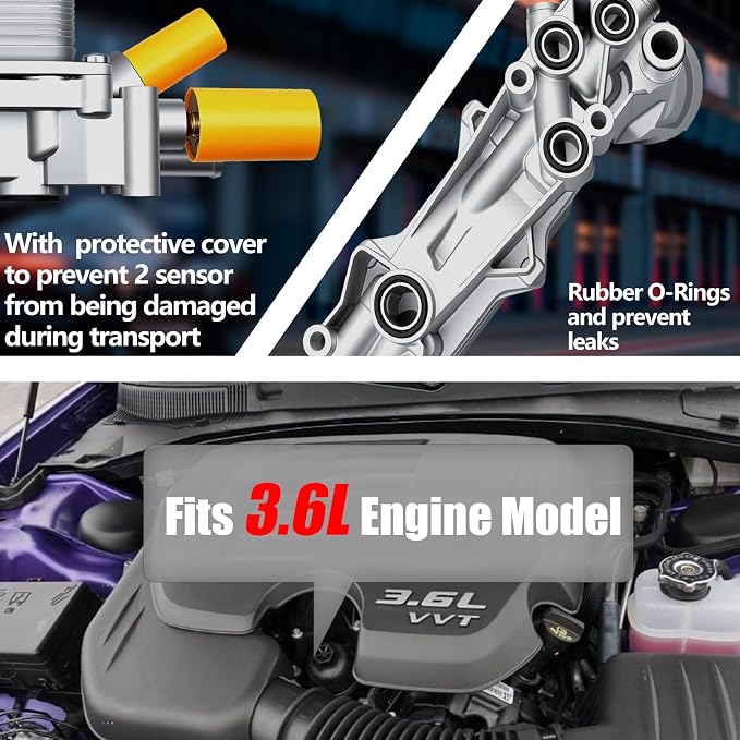 Aluminum Oil Filter Housing Engine Oil Cooler Compatible - Image 6