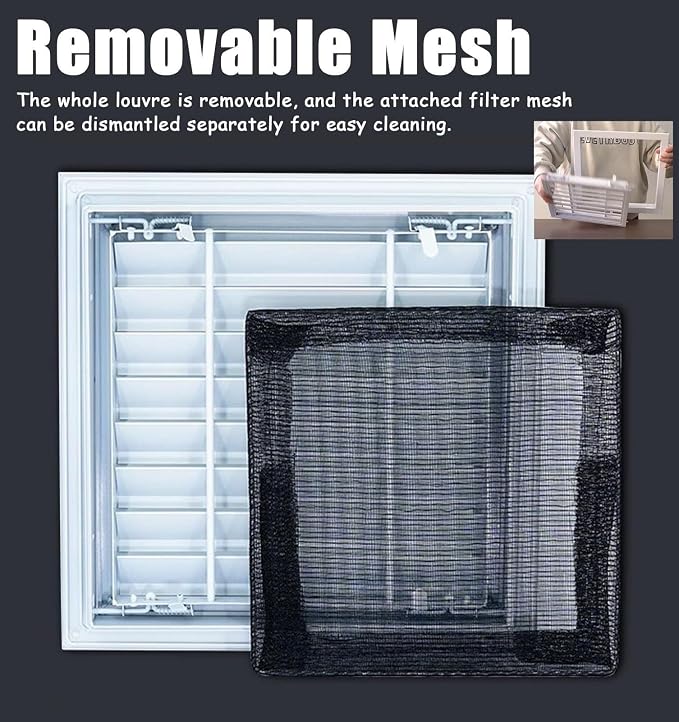 Louvered Vent/Access Panel, Decorative Removable Grille Filters Covers - Image 3